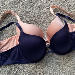 TWO Savage X Fenty Bras in Navy and Pink size 34DD